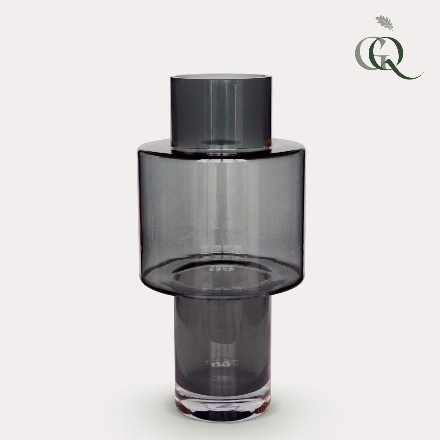 Vase glass Juba M - H40 W20 - Grey