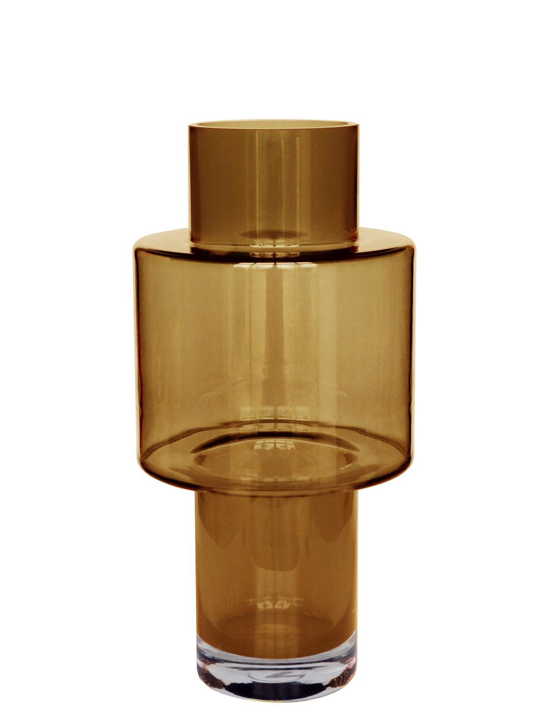 Vase glass Juba M - H40 W20 - Cognac