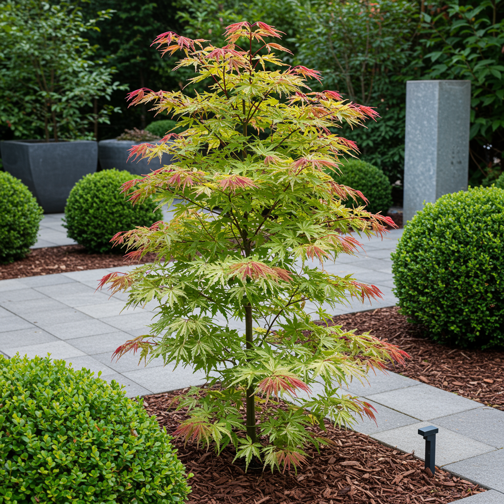 Green boutiQ - Terrace plant - Japanese Maple - Acer palmatum Phoenix - Pink - 1 Plant - Deciduous - Pot 19cm Height 70cm