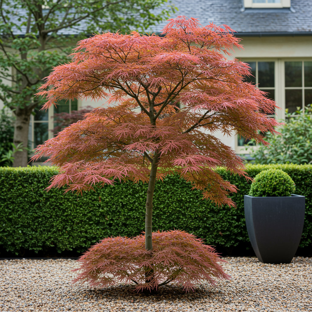Green boutiQ - Terrace plant - Japanese Maple - Acer palmatum Jerre Swarts - Dark Red - 1 Plant - Deciduous - Pot 19cm Height 70cm