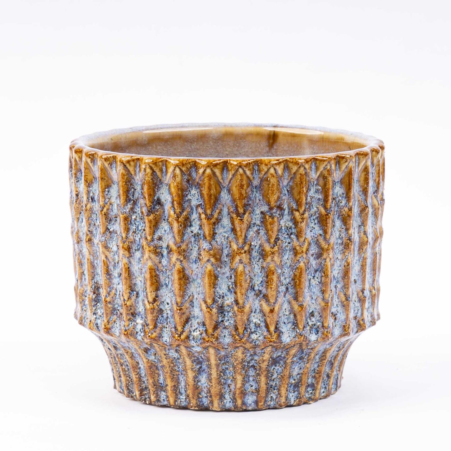 Pot Echo Rustic blue/brown - D10.8 H9 cm