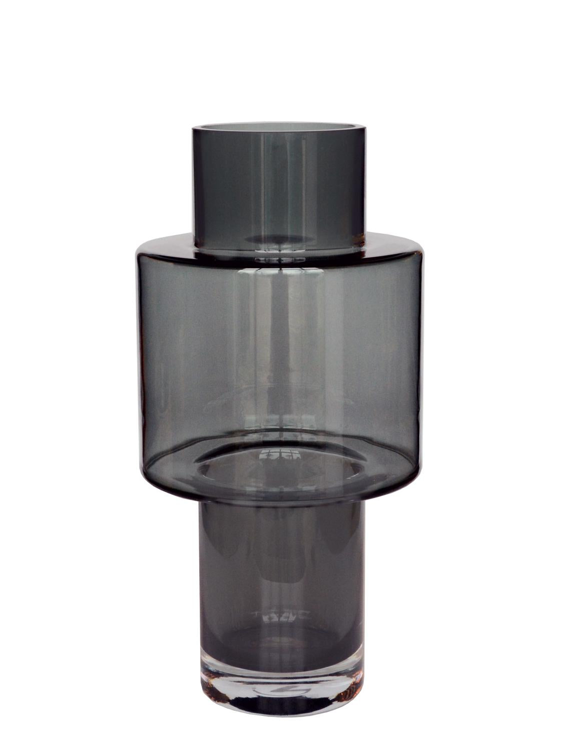 Vase glass Juba M - H40 W20 - Grey