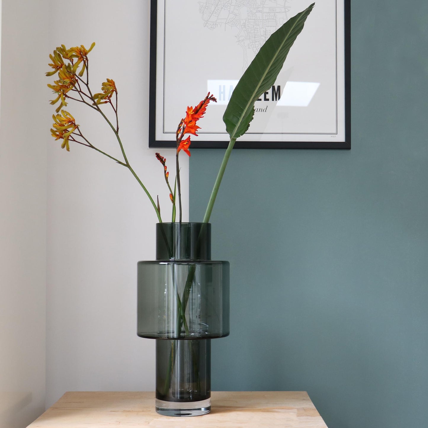 Vase glass Juba M - H40 W20 - Grey