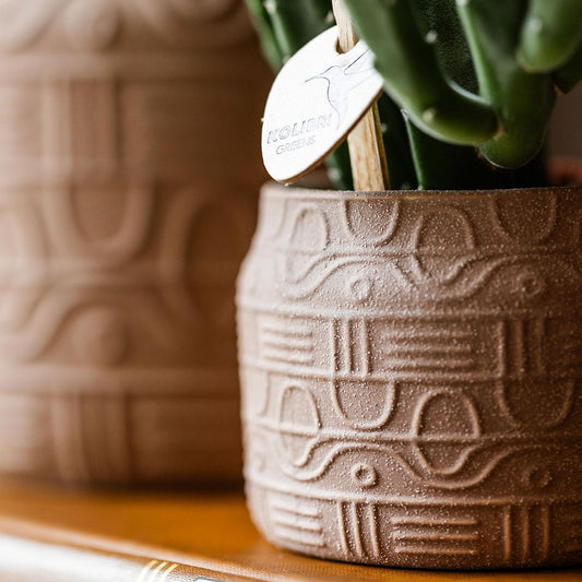 Hummingbird Home | Hieroglyph decorative pot - Sand - Ø9cm