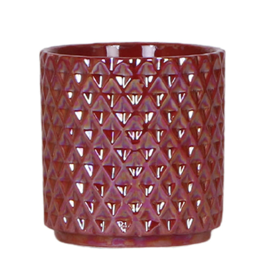 Hummingbird Home | Diamond pearl decorative pot - Red - Ø9cm
