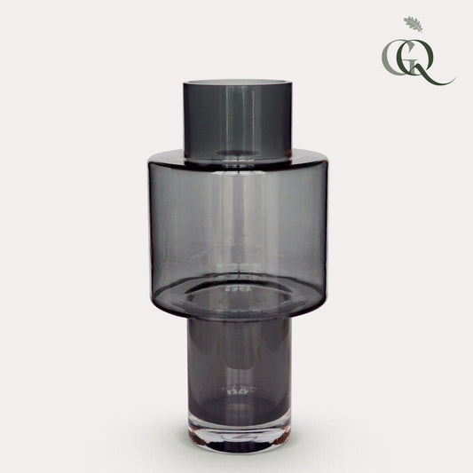 Vase glass Juba M - H40 W20 - Grey
