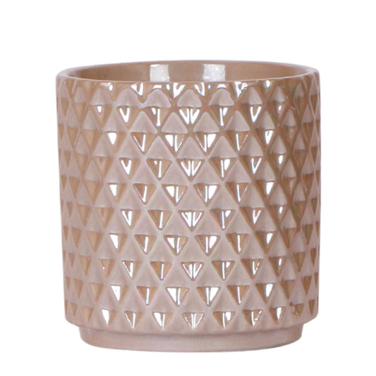 Hummingbird Home | Diamond pearl decorative pot - Sand - Ø9cm