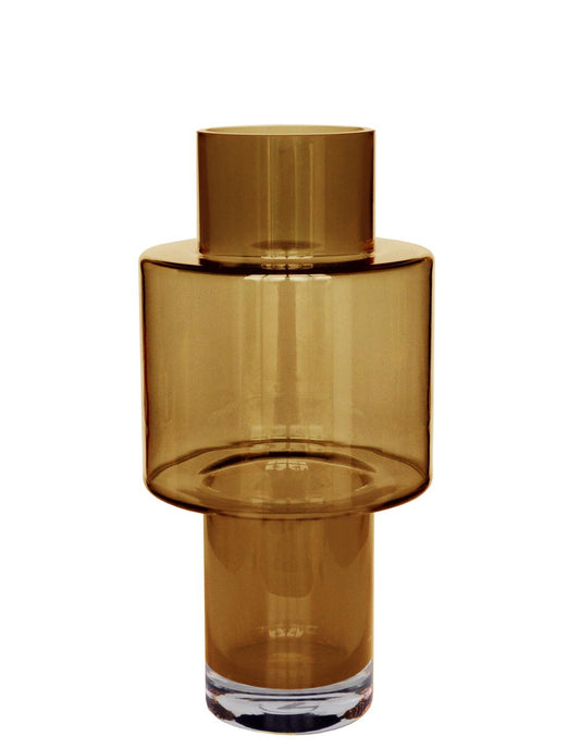 Vase glass Juba M - H40 W20 - Cognac