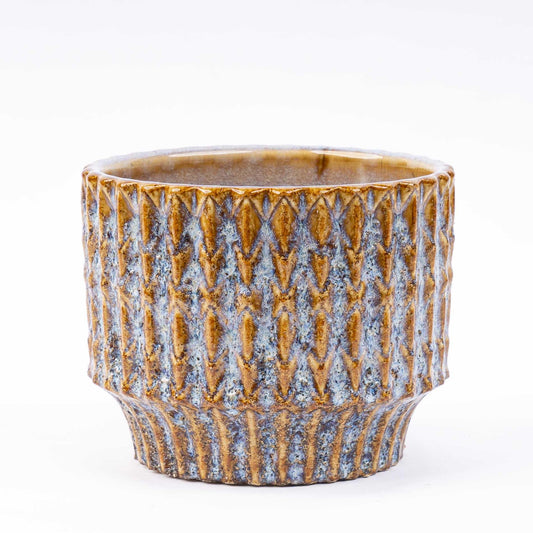 Pot Echo Rustic blue/brown - D10.8 H9 cm