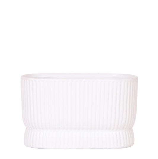 Hummingbird Home | Diabolo twin decorative pot - White