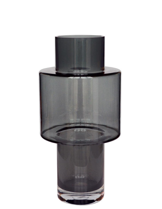 Vase glass Juba M - H40 W20 - Grey