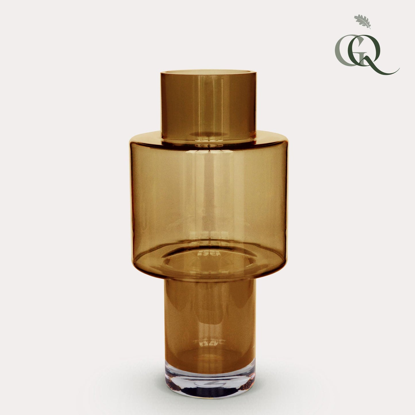 Vase glass Juba M - H40 W20 - Cognac
