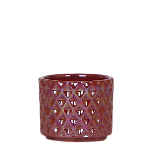 Hummingbird Home | Diamond pearl decorative pot - Red - Ø6cm